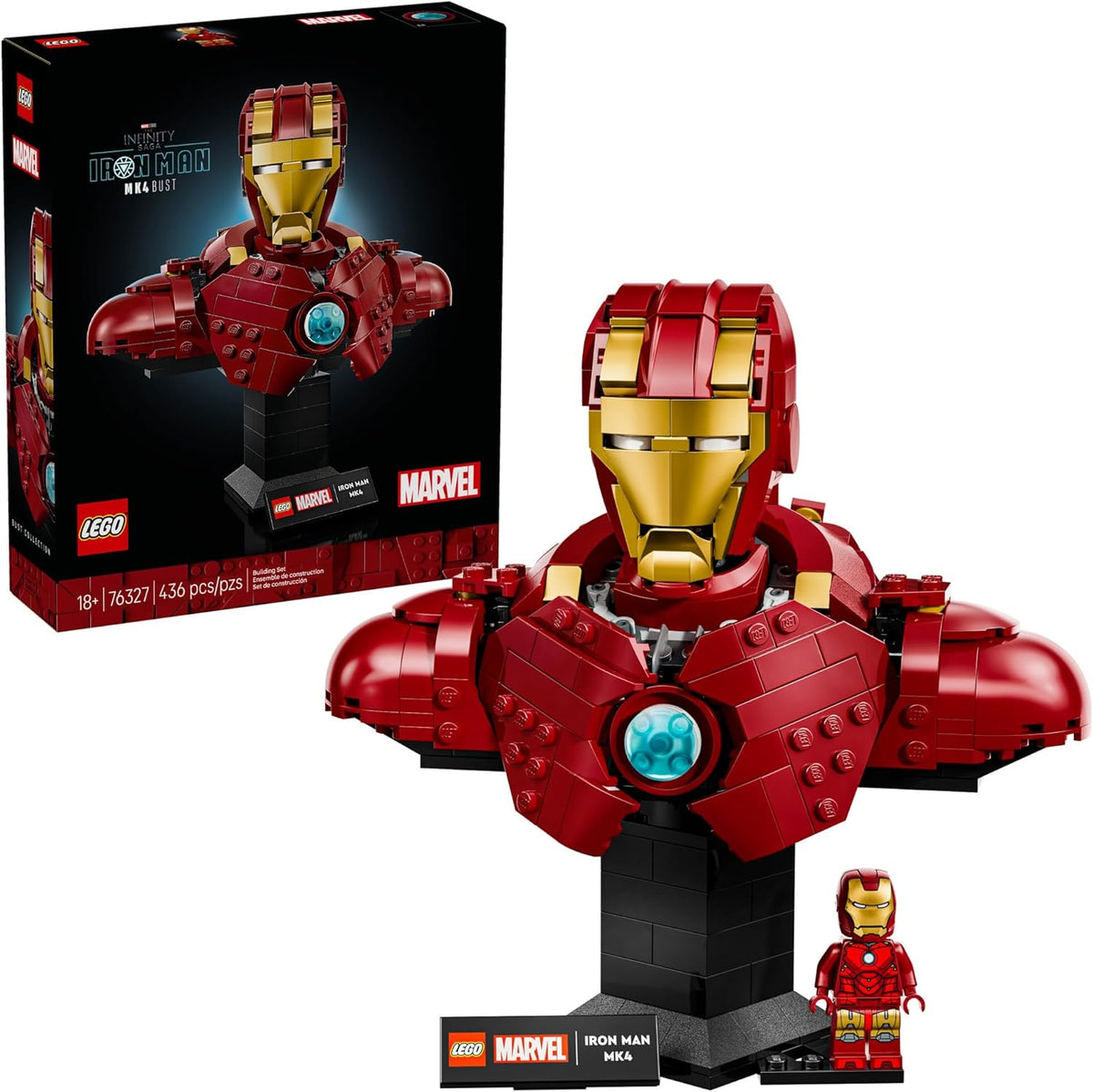 LEGO Marvel Iron Man MK4 Bust - Kit de construcción para adultos, a...