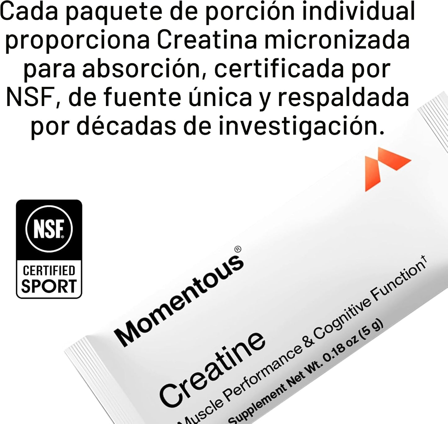 Momentous Polvo de monohidrato de creatina, polvo de creatina, apoy...