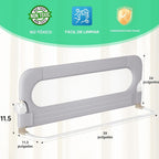 UPGOGO Riel plegable para cama para niños pequeños, gris, 59 pulgad...