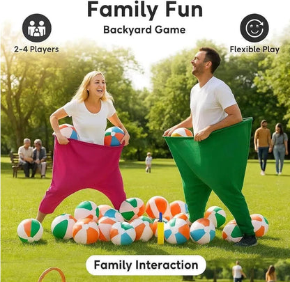 Juego de 22 piezas de pantalones de abuela para patio, juegos de Pascua, divertido juego de lanzamiento para adultos, incluye 2 bragas gigantes, 18 bolas inflables y 2 bombas, perfecto para formar