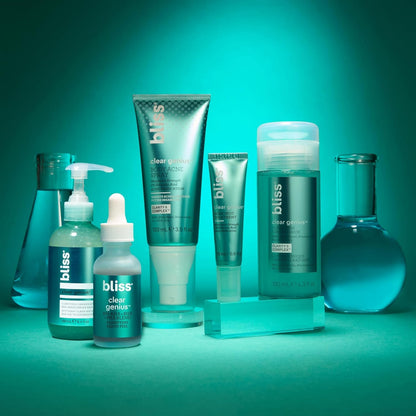 Bliss Clear Genius Tónico + Suero Clarificante - 127 ml - Purifica los poros, tonifica, calma y aclara la piel - Ácido salicílico, Niacinamida y Hamamelis - Limpio, libre de parabenos - Vegano y sin