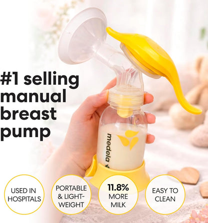 Extractor de leche manual Medela Harmony, diseño suizo compacto con...