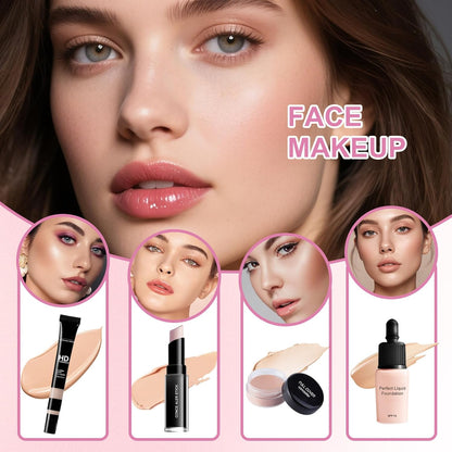 Kit completo de maquillaje para niñas, adolescentes, mujeres, kit de maquillaje para adolescentes, juegos de maquillaje para principiantes, juego de regalo de maquillaje de Navidad, kits de maquillaje