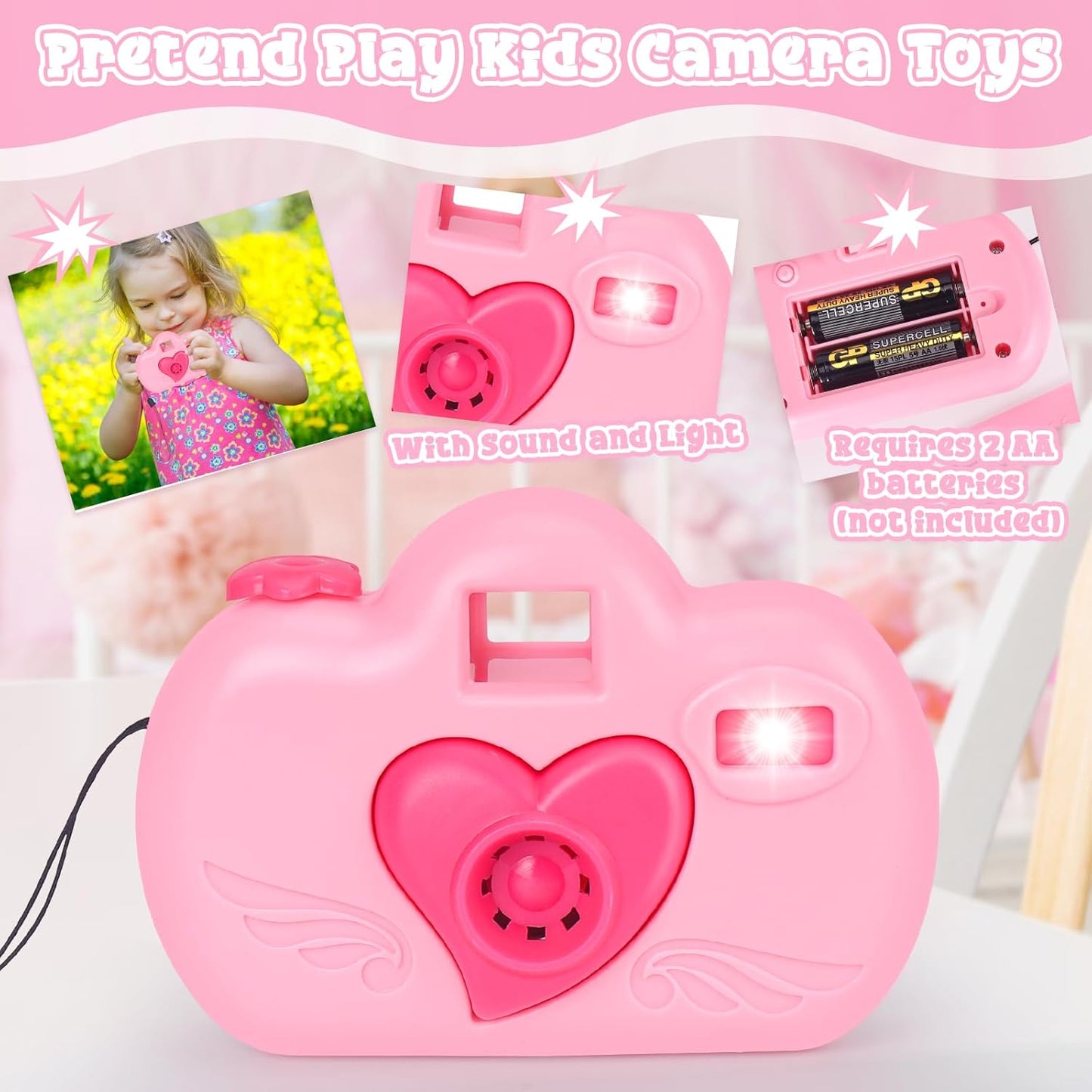 Bolsa de juego para niñas pequeñas, 35 piezas, bolso para niños con juguetes de princesa de juego de simulación, incluye bolso, cámara, teléfono, cartera, llave, bolso para niños, regalo de