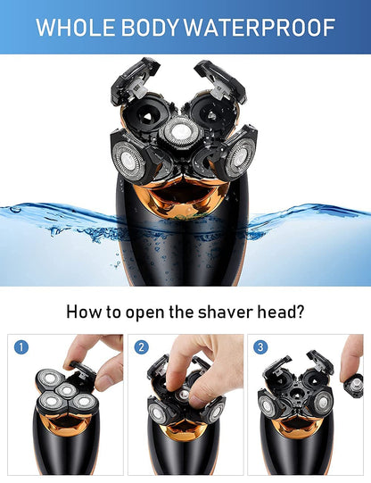Afeitadoras eléctricas para hombres, afeitadoras 5 en 1 de cabeza c...