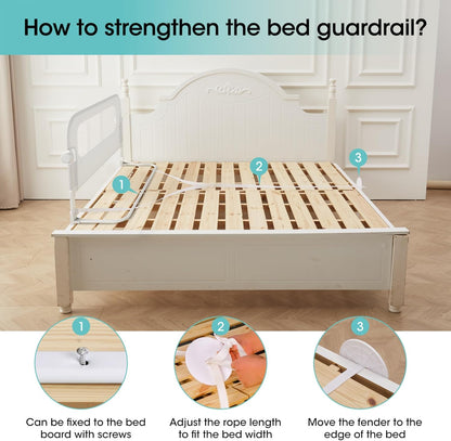 NUTIKAS Barandilla de Seguridad para Cama de Bebé para Niños Pequeñ...