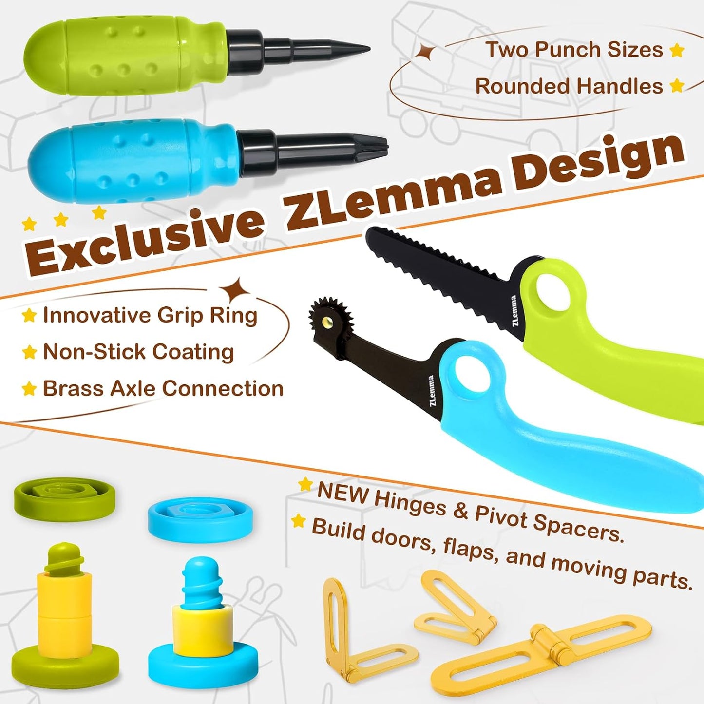 ZLemma Kit de construcción de cartón, juego de construcción para ni...