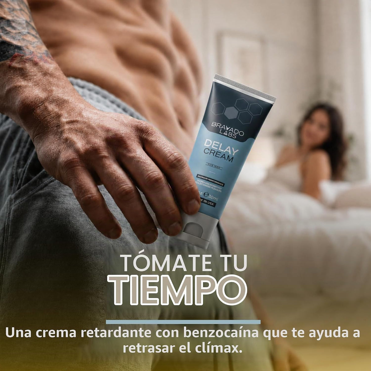 Crema de retardo Bravado Labs para hombres con benzocaína tópica pa...