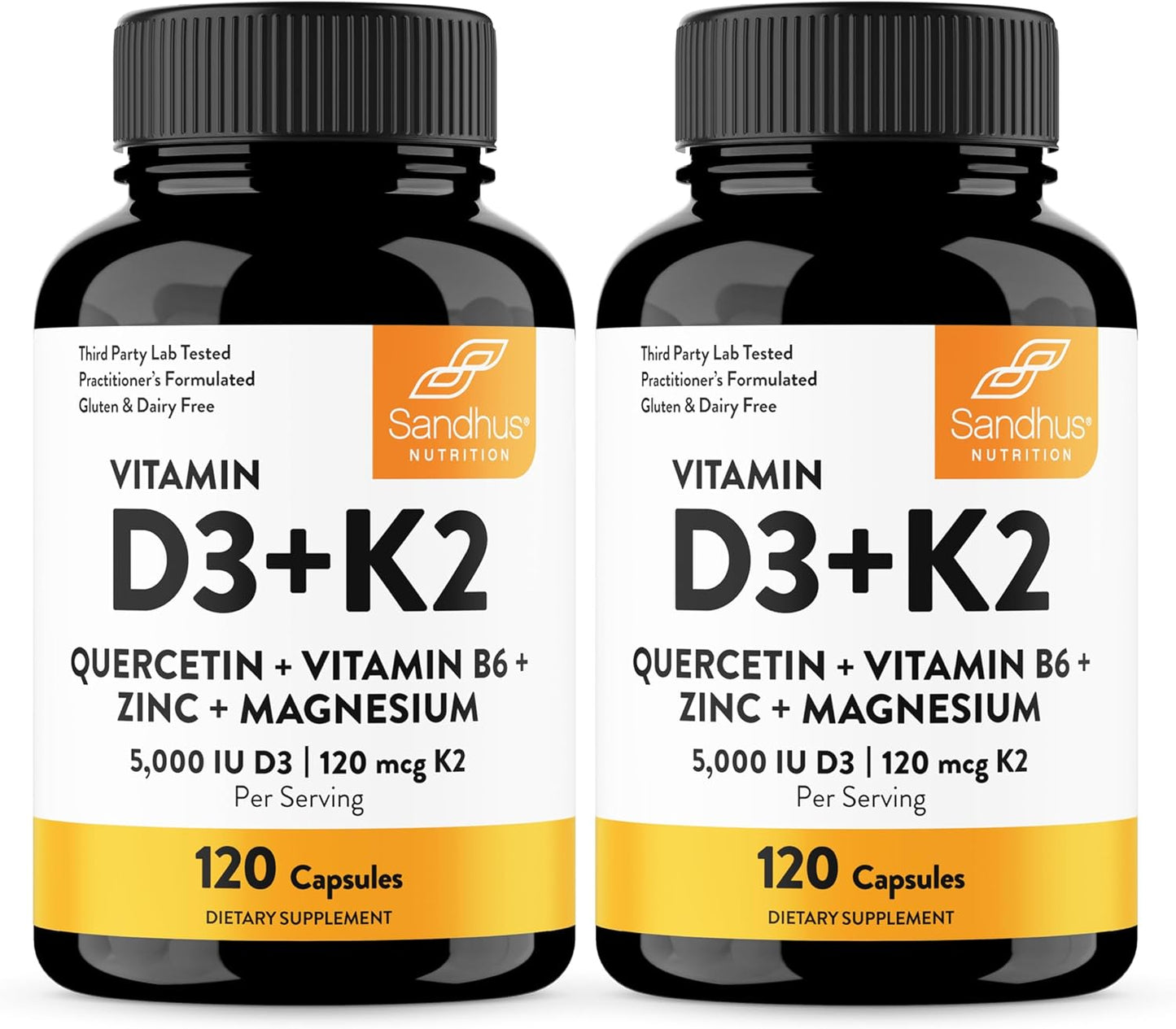 Sandhu's Vitamina D3 K2 Magnesio 5000 UI, Cápsulas de 120mcg K2...