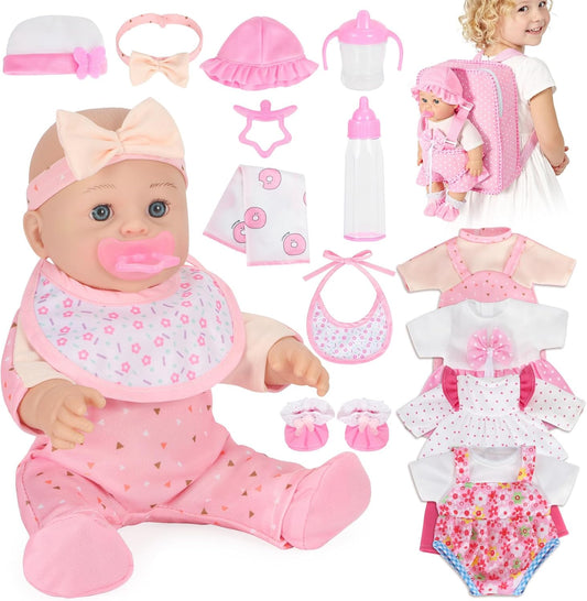 Mastom Set de Juguetes de Muñeca de Bebé de 12 Pulgadas con 4 Traje...