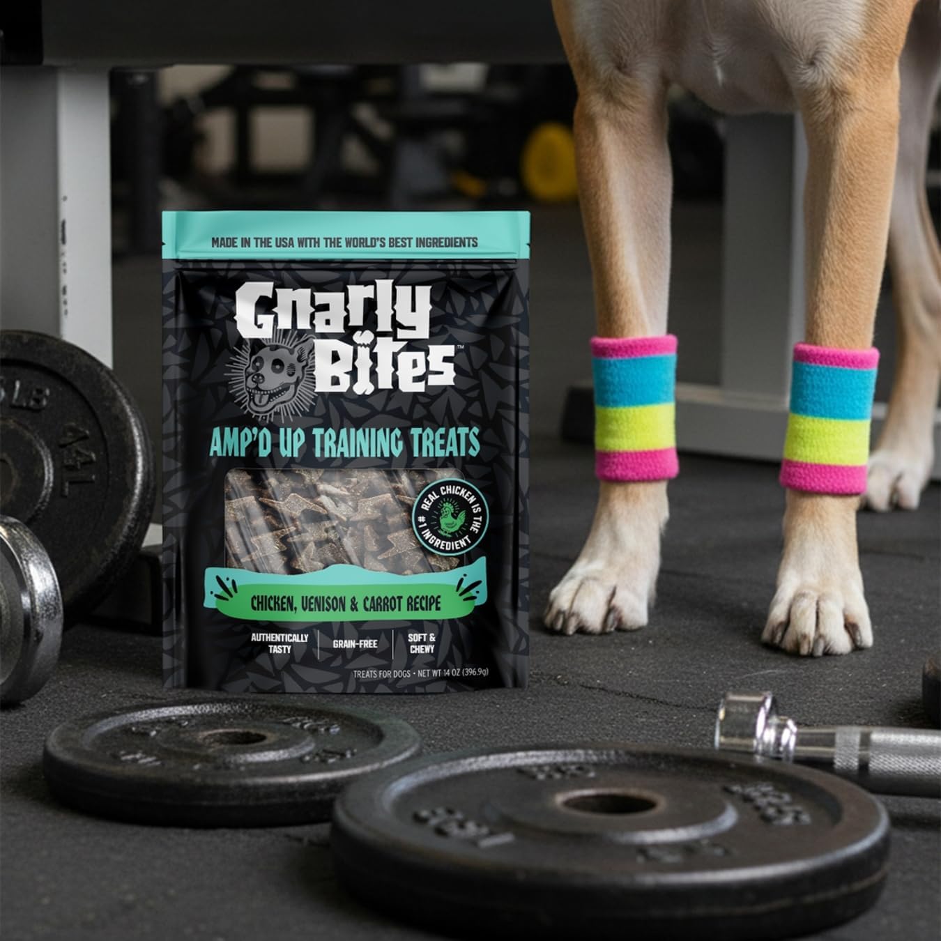 Gnarly Bites Amp'd Up - Golosinas de entrenamiento para perros, boc...