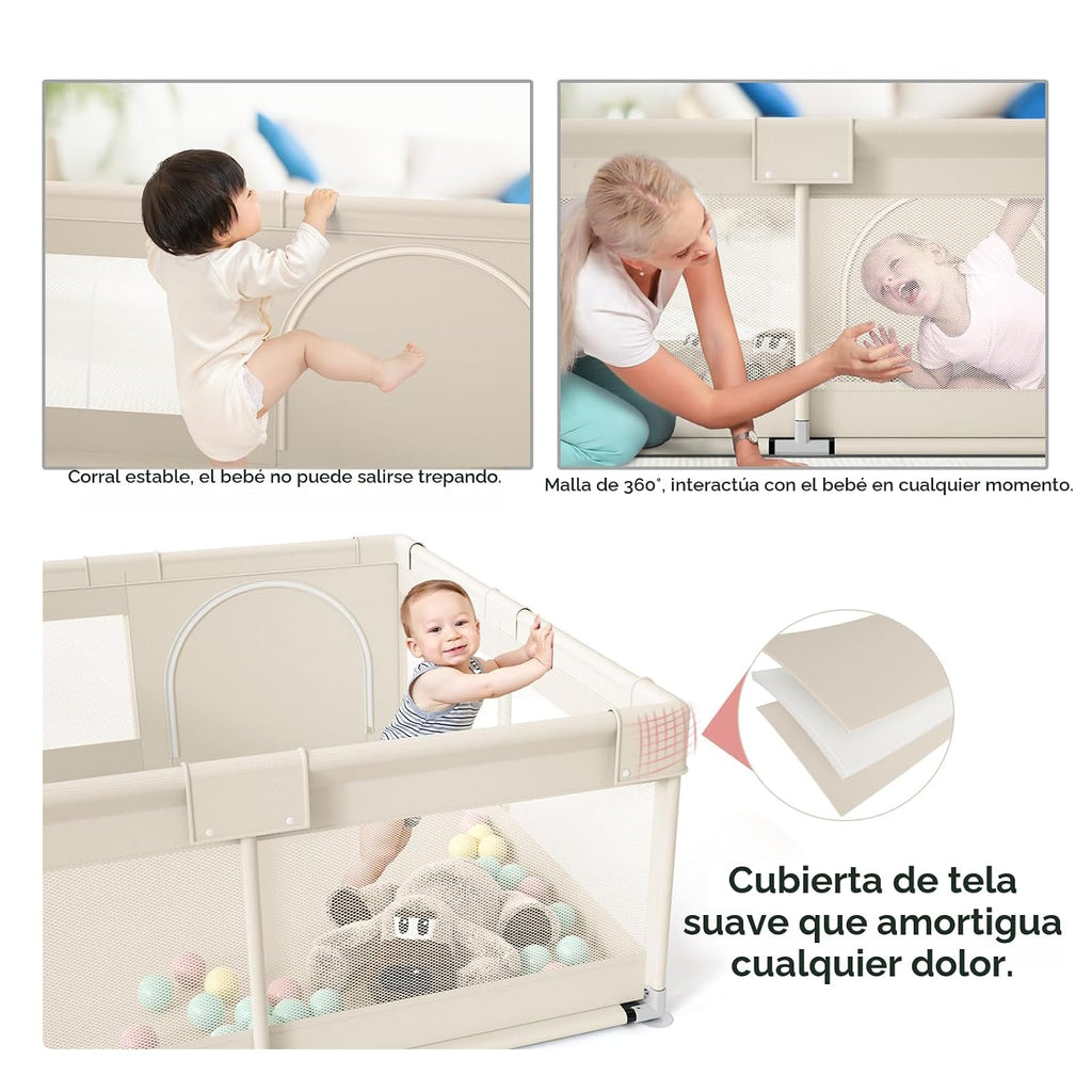 Fodoss Corralito para bebés, corralito mejorado para bebés y niños...