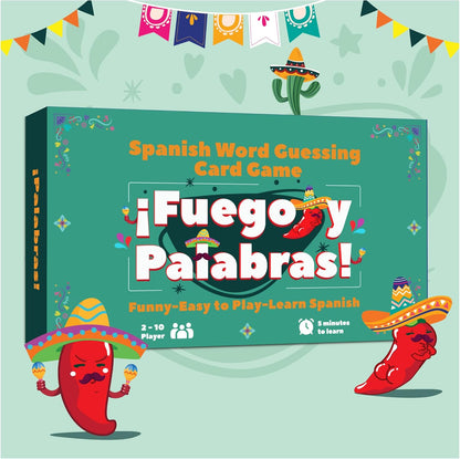 Juegos en español Tabú Charades | Juego de cartas de actuación y aprendizaje bilingüe - Desafíos fáciles y divertidos para practicar español | Perfecto para noches de juegos familiares, regalos