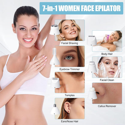 Depiladora facial para mujeres, maquinillas de afeitar eléctricas s...