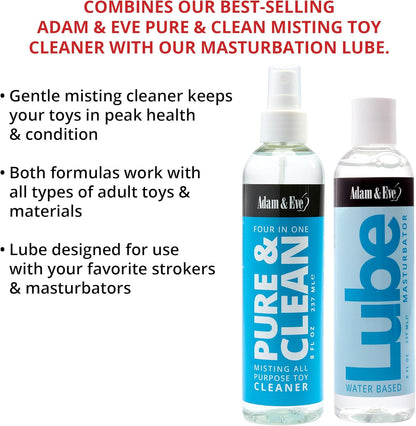 Adam &amp; Eve Kit de lubricante de masturbación y limpiador de jug...