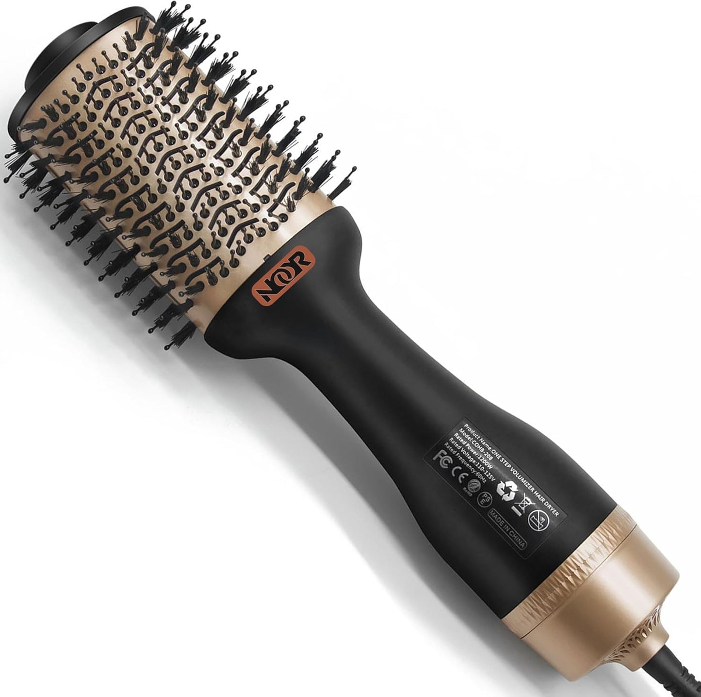 Noor - Cepillo secador de pelo caliente 4 en 1, cepillo para secar alisar y dar volumen a todos los peinados, sin encrespamiento, aspecto de salón suave en un solo paso