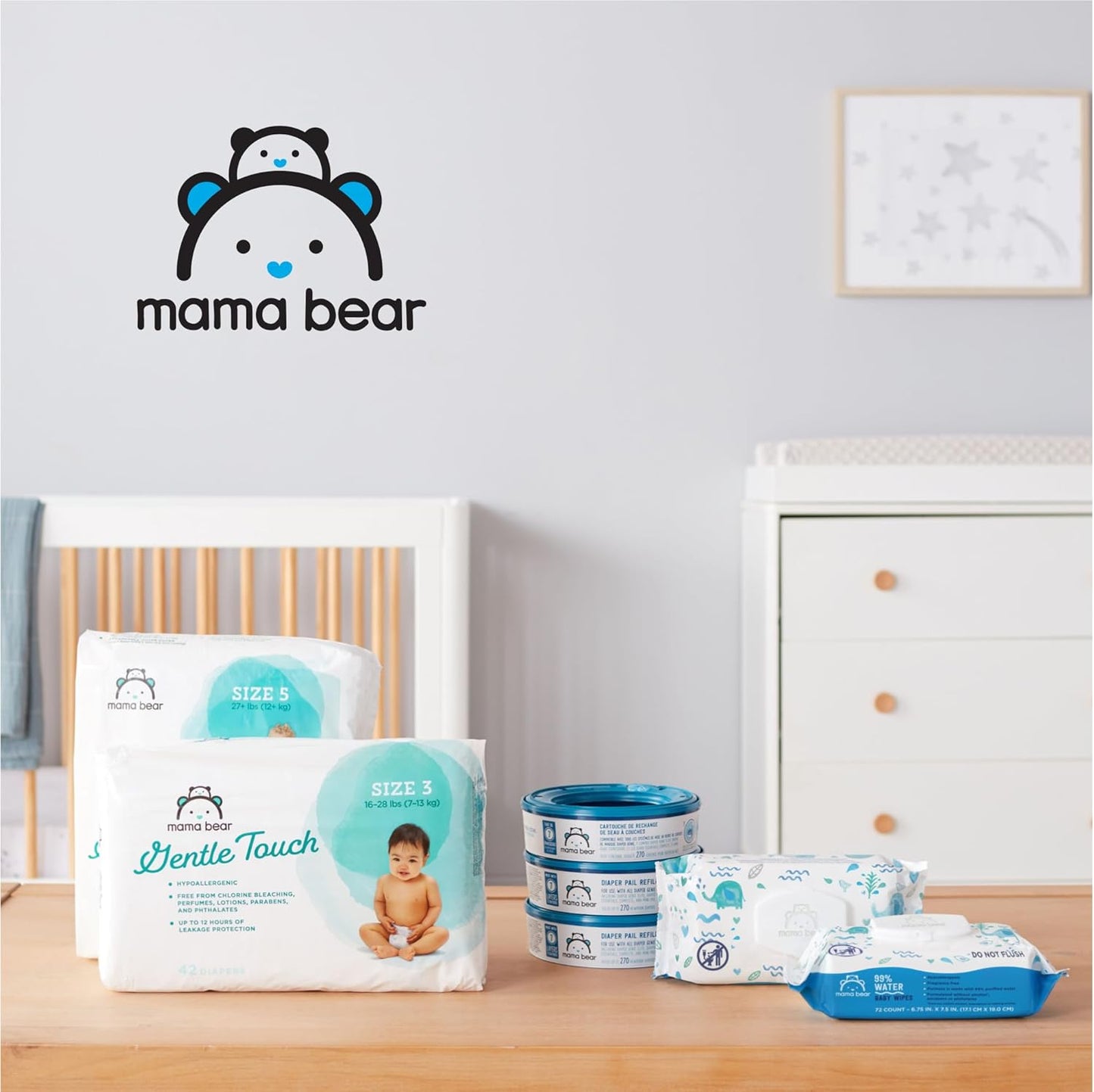 Marca Amazon \u2013 Mama Bear - Toallitas para bebés 99% de agua, h...