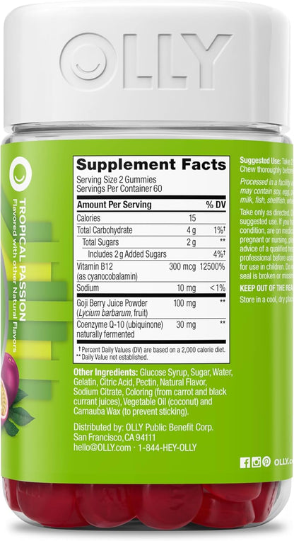 OLLY Daily Energy Gummy, producción de energía celular sin cafeína,...