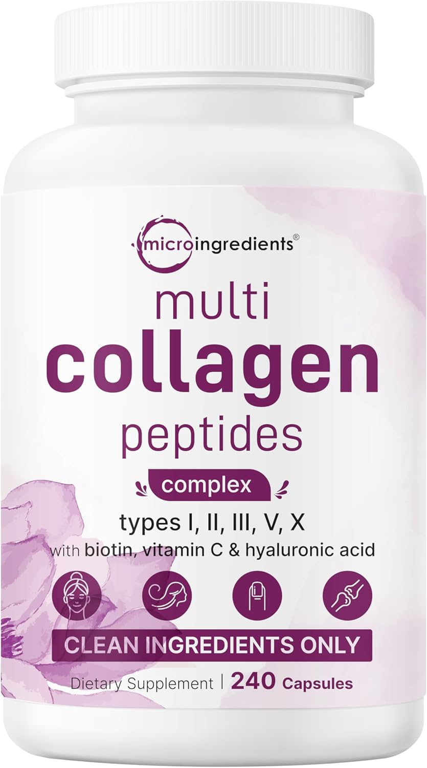 Micro Ingredients Píldoras de colágeno múltiple para mujeres y homb...