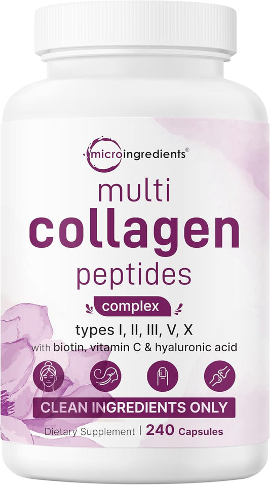 Micro Ingredients Píldoras de colágeno múltiple para mujeres y homb...