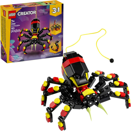 LEGO Creator 31159 - Juguete de araña sorprendente de animales salvajes 3 en 1, juguete de construcción con 3 opciones de construcción, araña, escorpión o serpiente, figuras de animales para niños