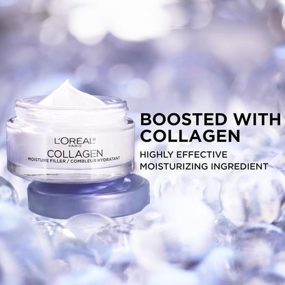 L'Oreal Paris Crema facial con relleno de humedad de colágeno,...