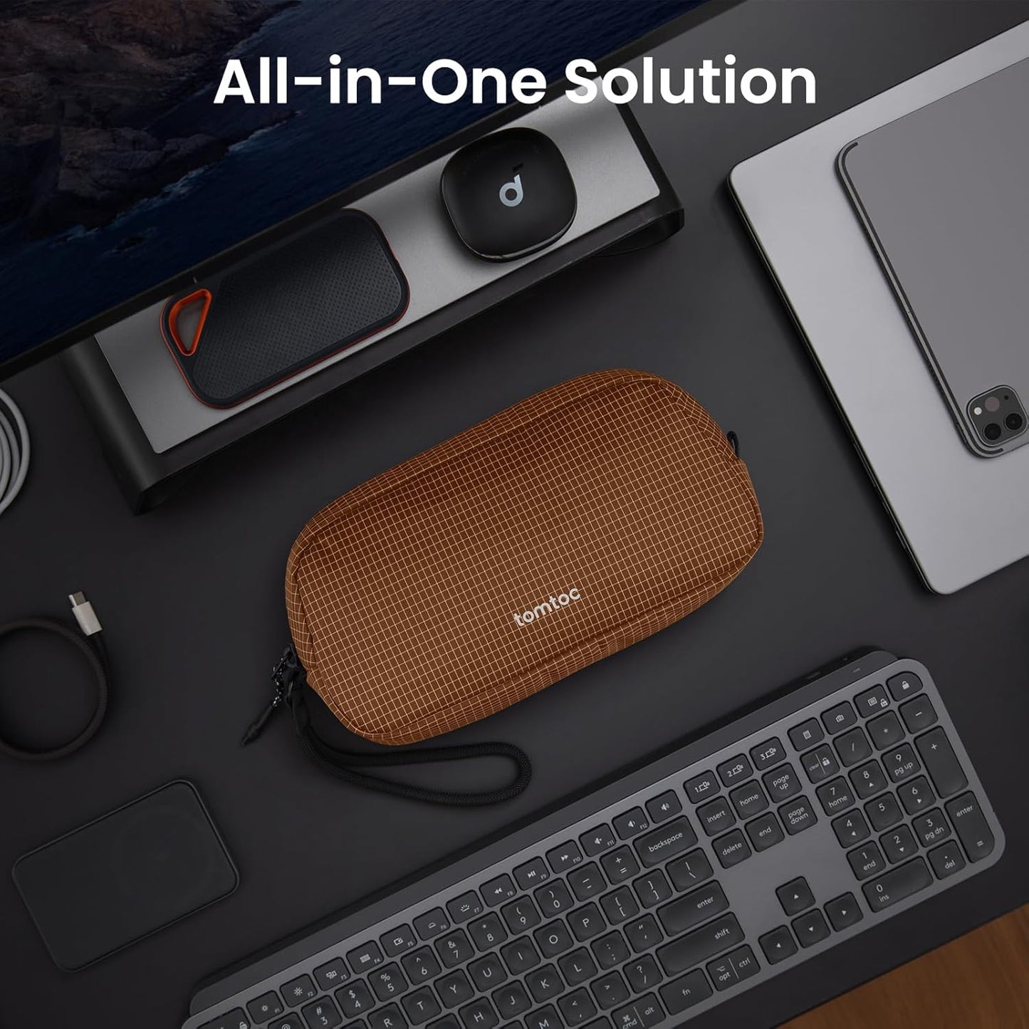 tomtoc Estuche organizador de accesorios de viaje para electrónicos...