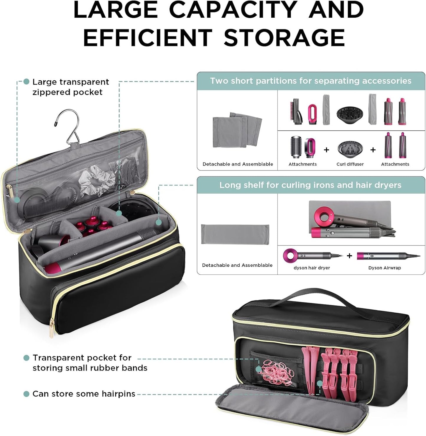 CHICECO Bolsa de viaje para herramientas de cabello para secador de...