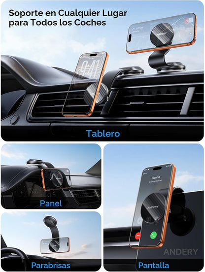 ANDERY Soporte de teléfono de coche para MagSafe [brazo de aleación...