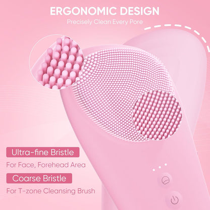 Stepcare Cepillo facial de silicona recargable 2 en 1, cepillo de l...