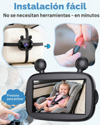 Cámara de coche de bebé HD 1080P: Fácil de instalar cámara de asien...