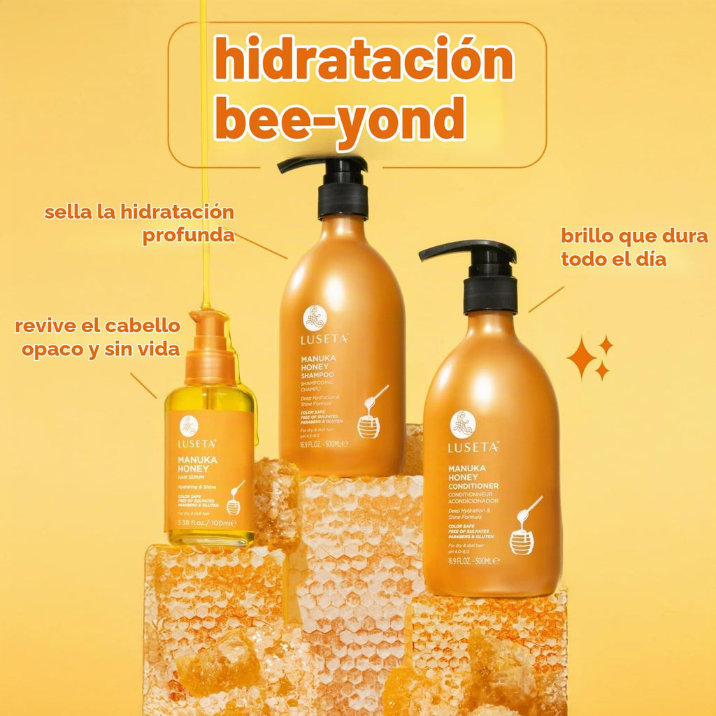 Luseta Manuka Honey Trio Conjunto de Cuidado Capilar Champú y Acond...