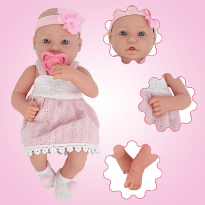 UNICORN ELEMENT Muñeca de bebé de 14 pulgadas con juego de accesori...