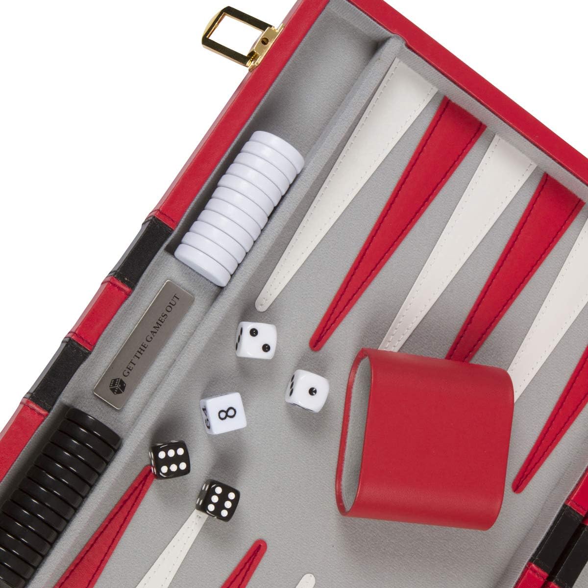 Get The Games Out - Juego de backgammon con maletín de juego de mes...