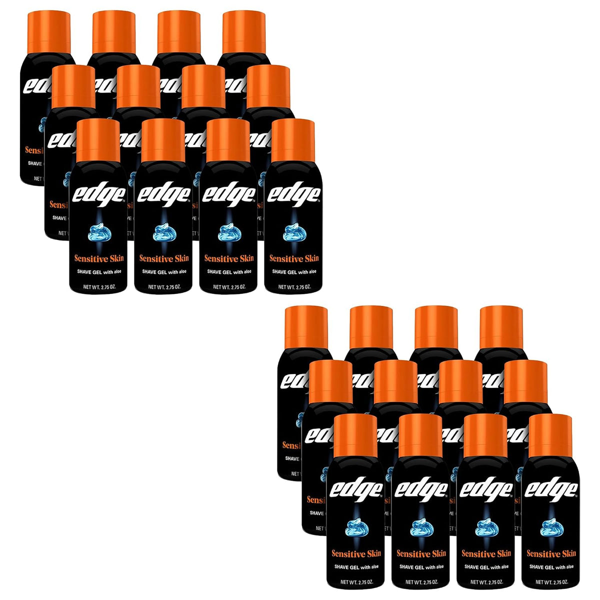 Edge Gel de afeitar para hombres, piel sensible con aloe, gel de af...