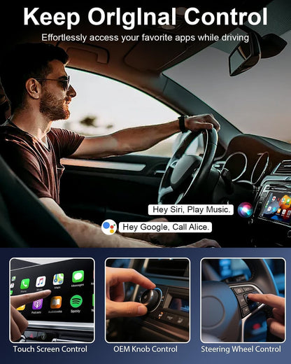 Adaptador inalámbrico Carplay para iPhone Ai Magic Box con Netflix/YouTube compatible con TF/Card Dongle Plug and Play Fácil configuración Carplay y Android Auto Video Entertainment para iOS 10+