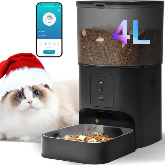 ANDOLL HOME Comedero automático para gatos de 2.4 G, dispensador de...