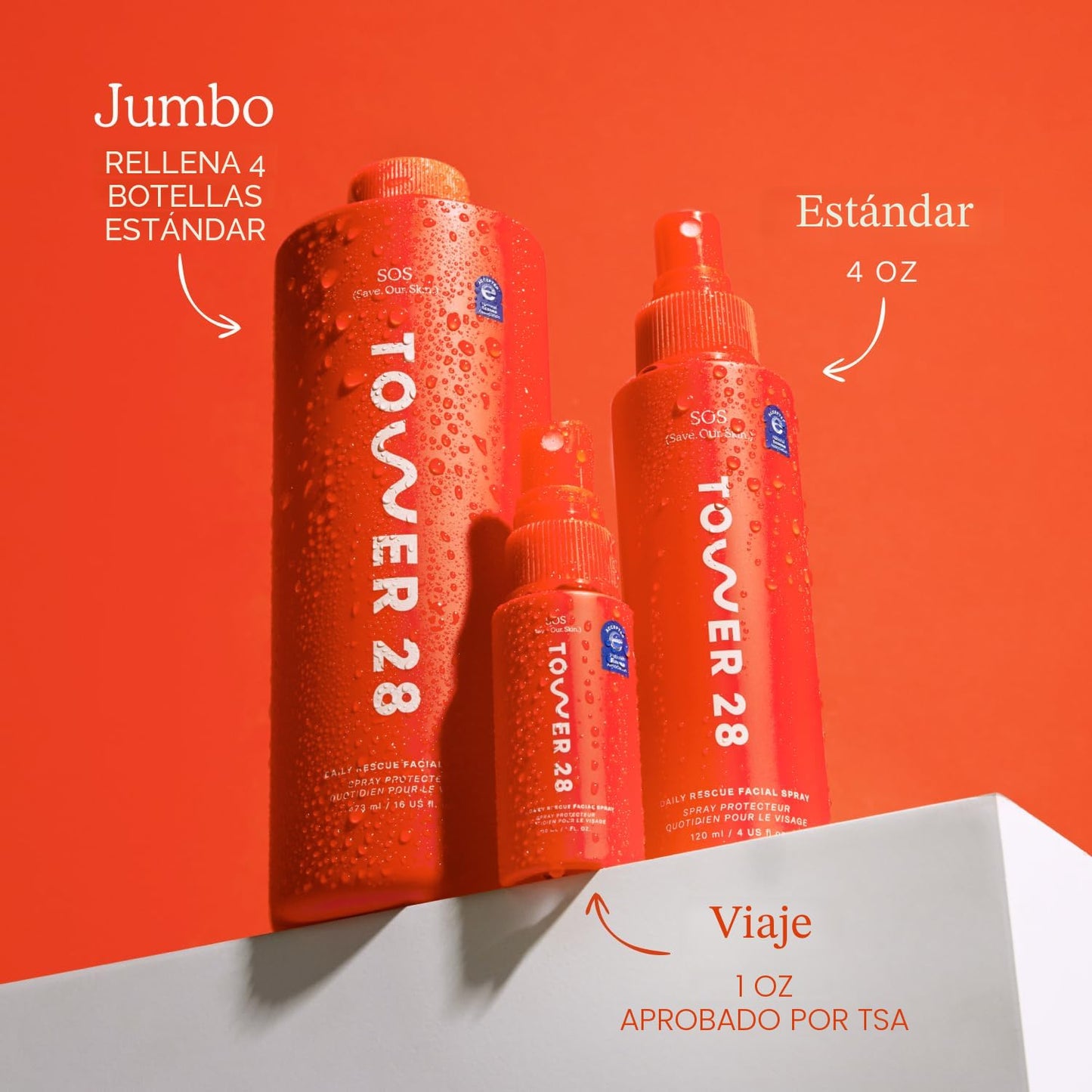 Tower 28 SOS Daily Rescue Spray Facial para Piel Sensible, Spray de...