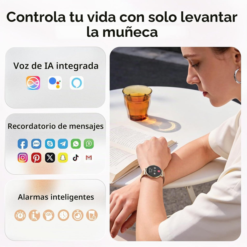 Gydom Reloj inteligente para mujeres y hombres, rastreador de activ...