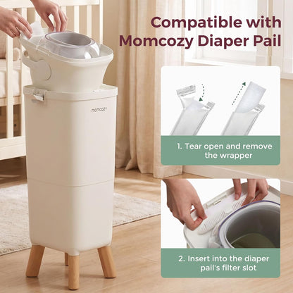 Momcozy Recambios desodorantes para cubo de pañales, 4 paquetes de...