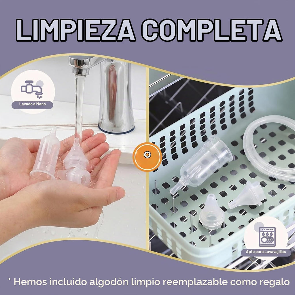 Cosyish Aspirador nasal para bebé, succión fuerte de 78 kPa de grad...