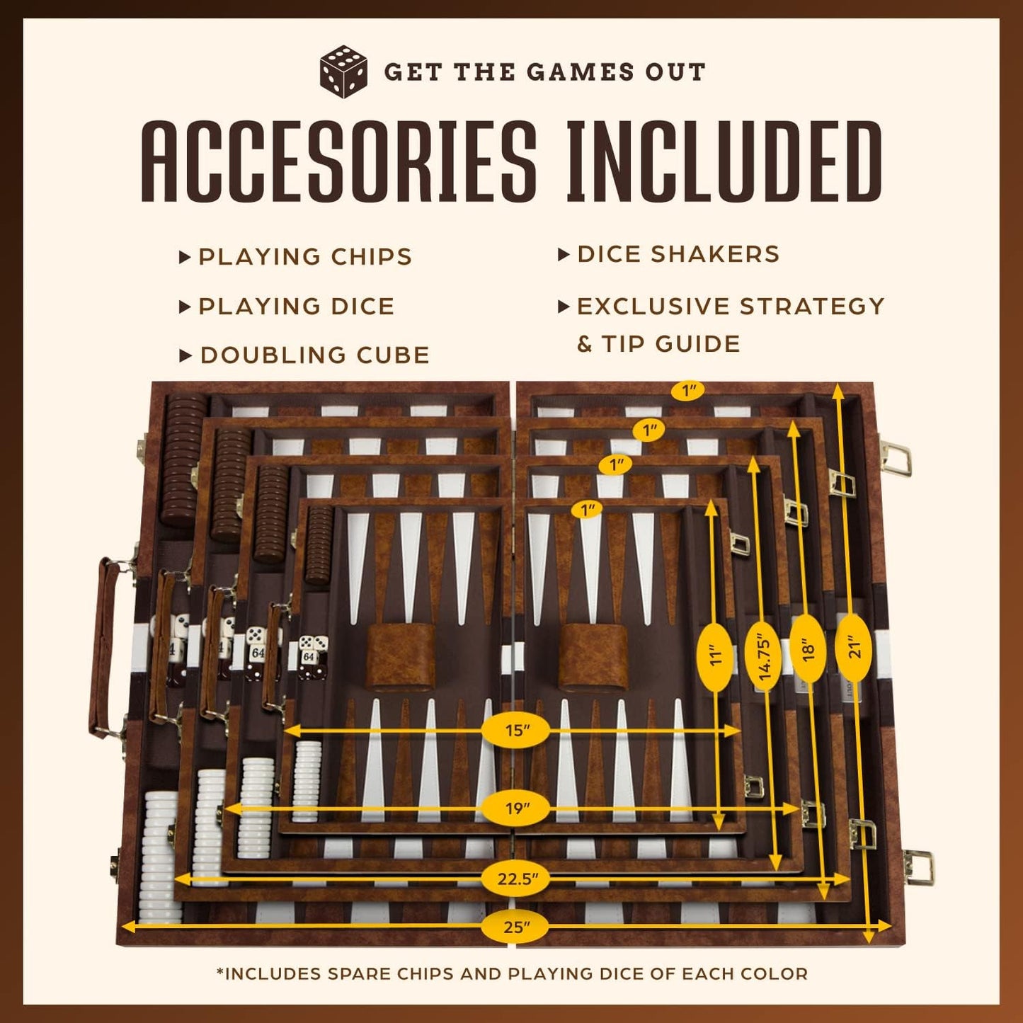 Juego de mesa de Backgammon con estuche, disponible en tamaños pequ...