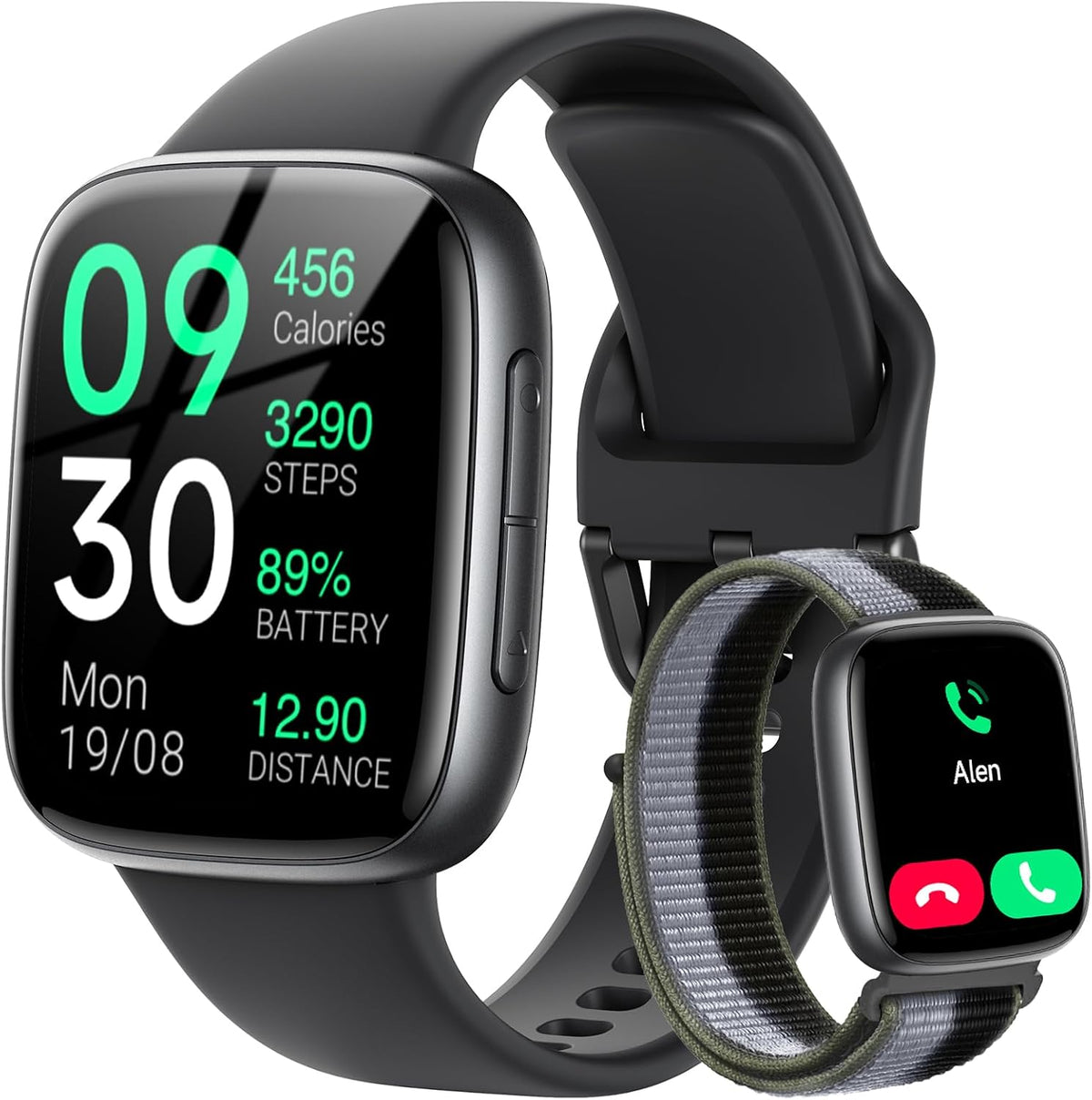Fitpolo Reloj inteligente, rastreador de fitness AMOLED de 1.85 pul...