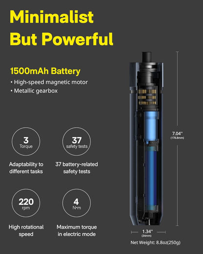 HOTO Kit de destornillador eléctrico mejorado de 25 piezas, hexagon...
