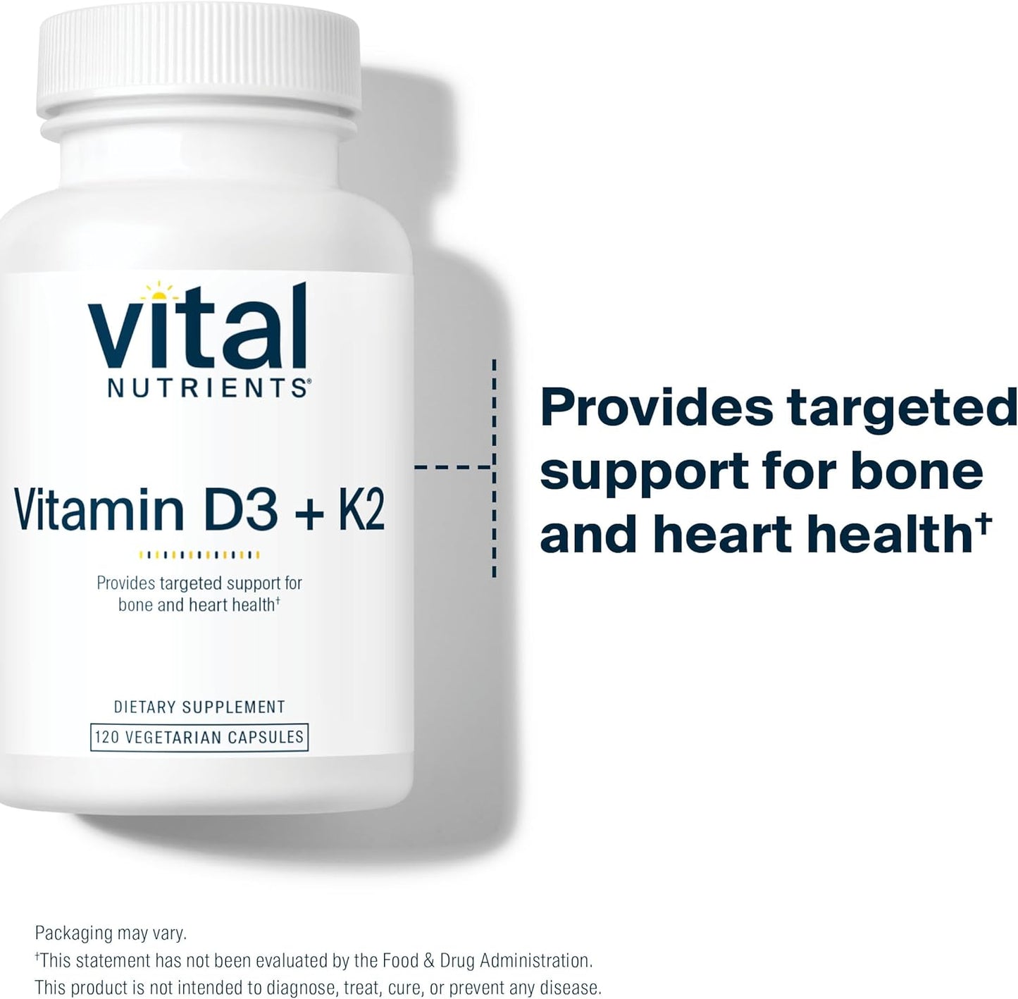 Vital Nutrients Vitamina D3 + K2 | 2000 UI | Suplemento de vitamina...