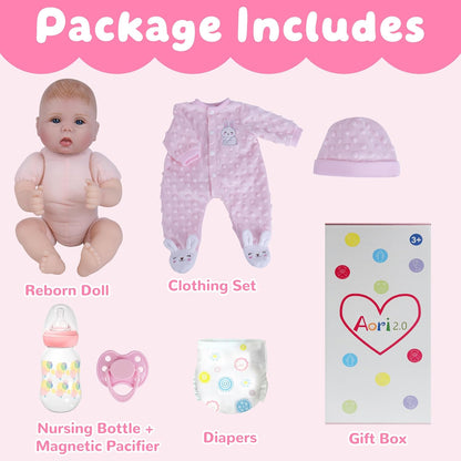 Aori 2.0 Muñecas realistas de bebé recién nacido, muñecas de bebé r...