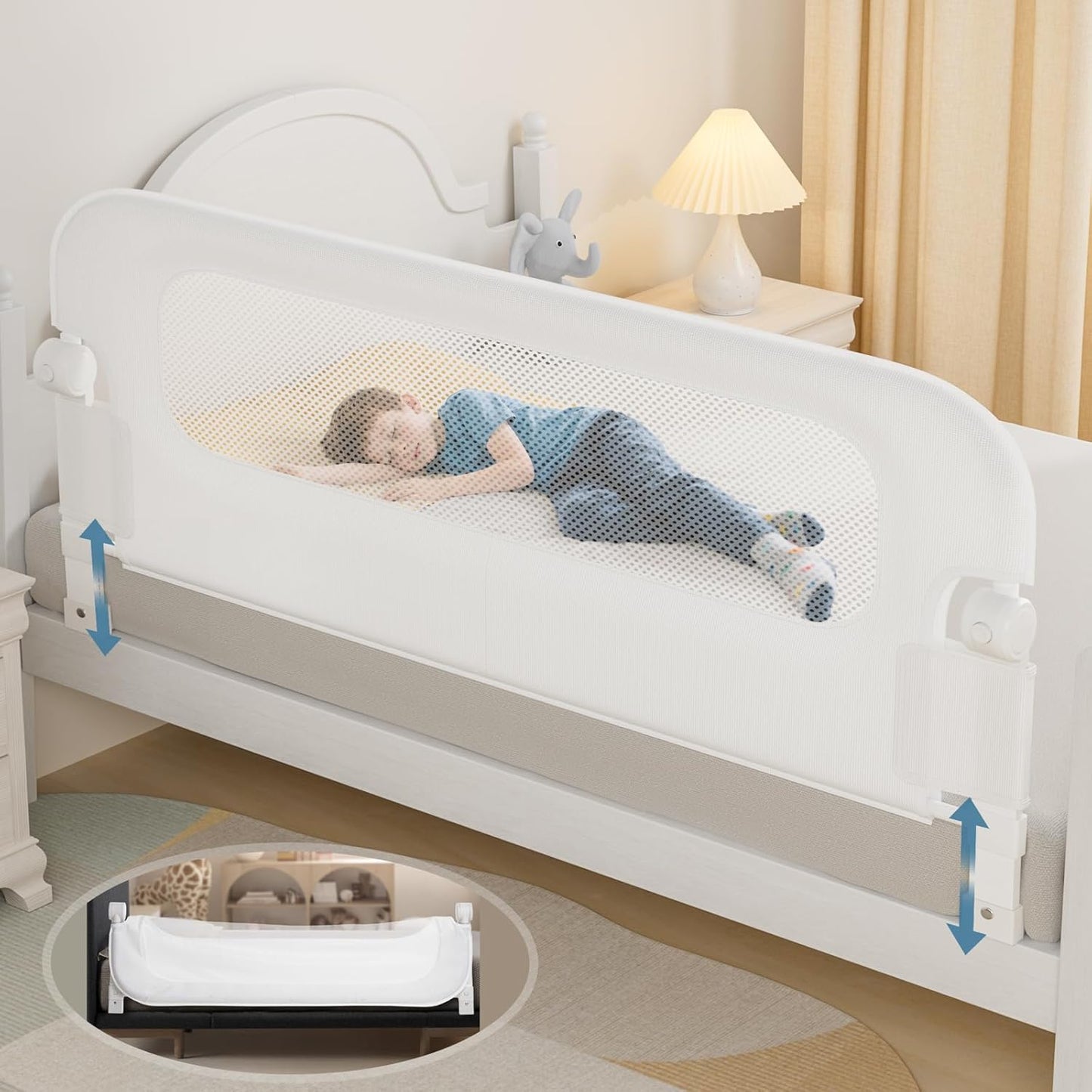 NUTIKAS Barandilla de Seguridad para Cama de Bebé para Niños Pequeñ...
