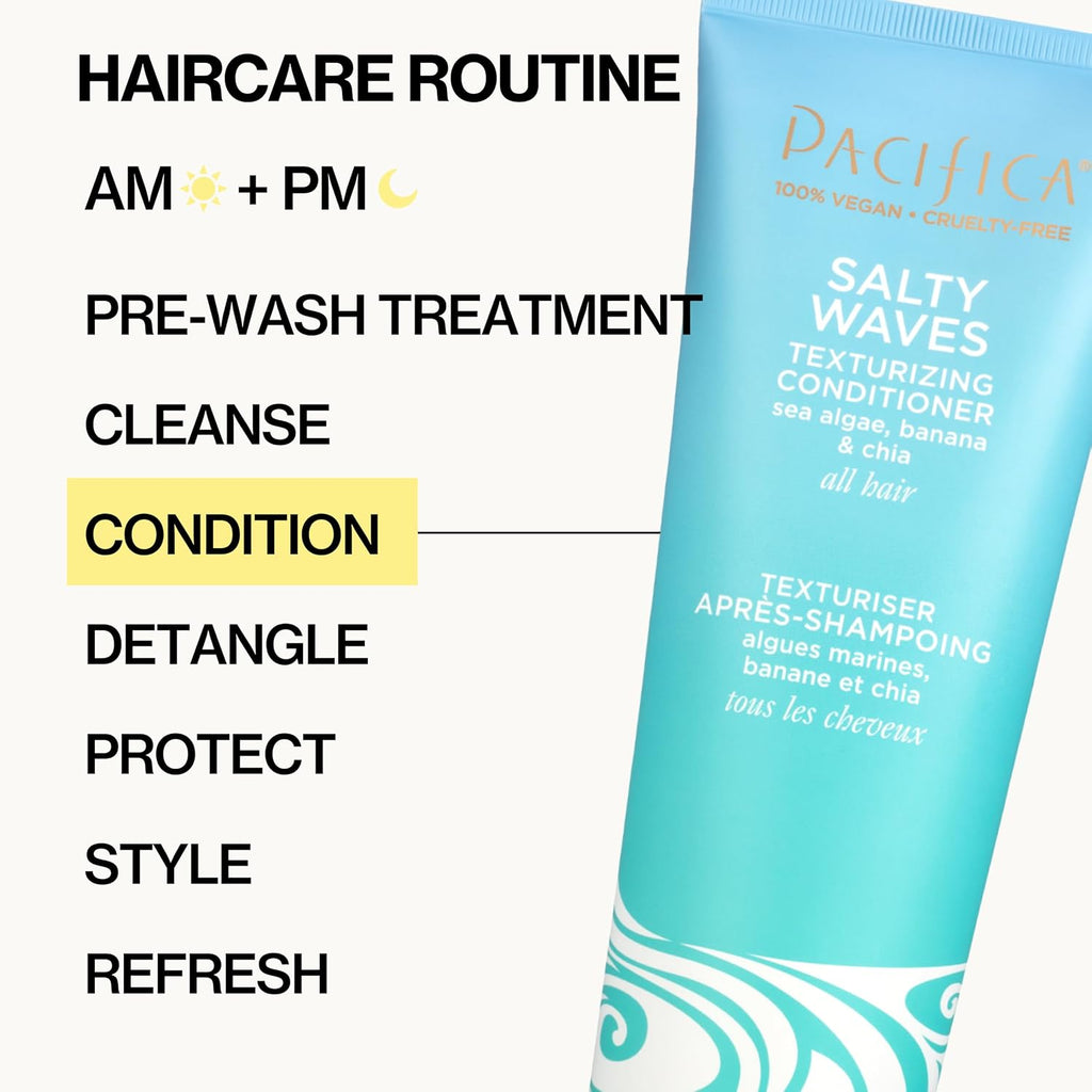Pacifica Beauty Salty Waves - Champú texturizante + acondicionador...