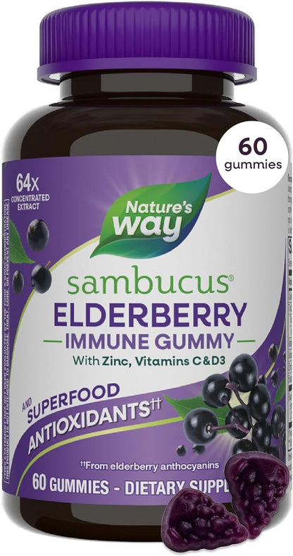 Sambucus Elderberry Gummies Suplementos Herbales, 10486, 60, 1, 1