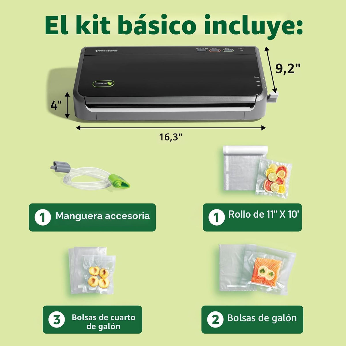 Máquina Selladora al Vacío FoodSaver, Detección Automática de Bolsa...